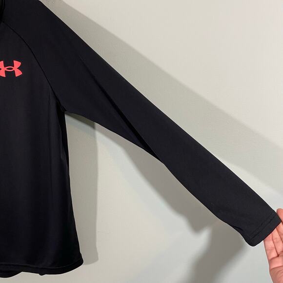 Under Armour Youth Black Orange Graphics Quarter Zip Performance Pullover Size M - Picture 6 of 8